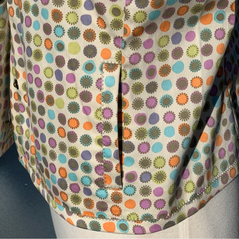 Sigrid Olsen Sport Multi-Colored Polka Dot Button Front Retro Jacket ~ Medium - Picture 5 of 13